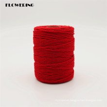 Custom Manufactured Wholesale Cotton Rope Fashion Red 3mm X 100m